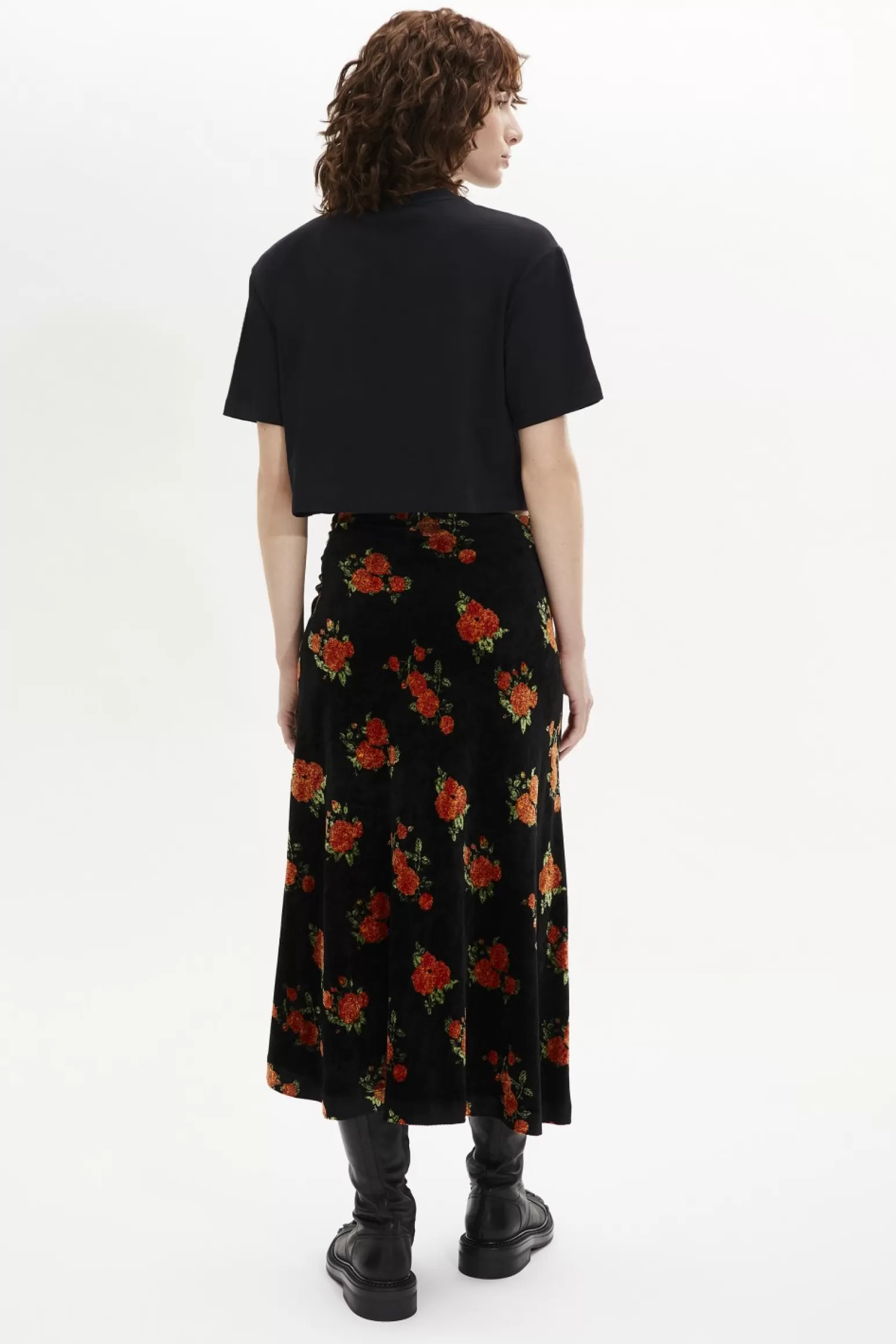 Women Sonia Rykiel Asymmetric Velvet Jacquard Midi Skirt