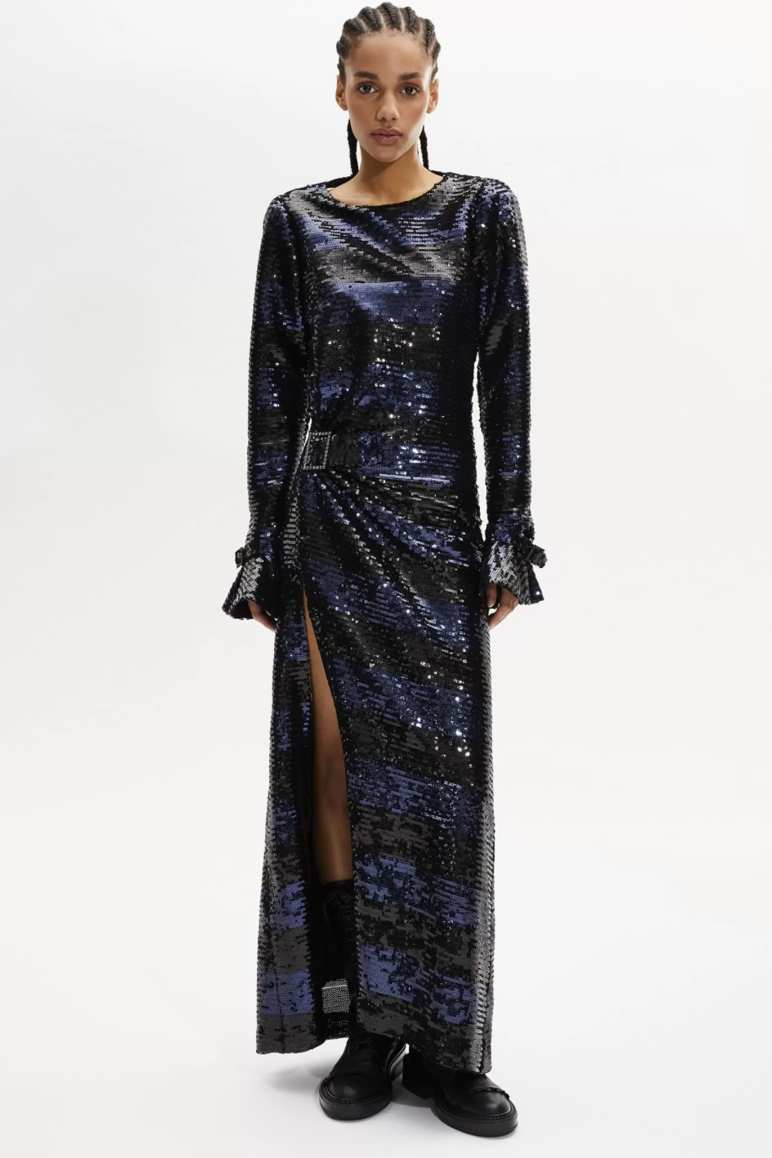 Women Sonia Rykiel Backless Striped Sequin Maxi Dress