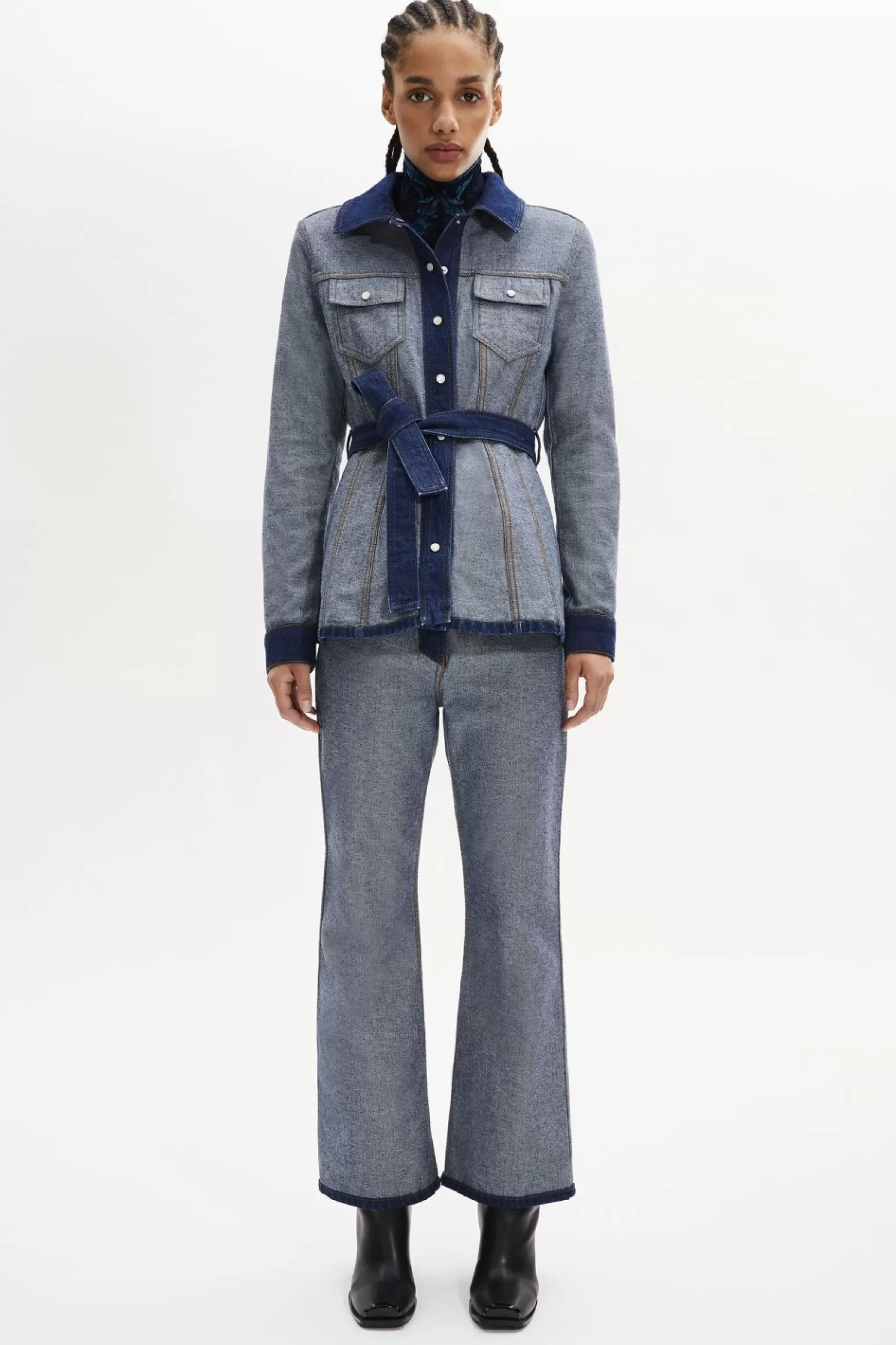 Women Sonia Rykiel Belted Denim Jacket