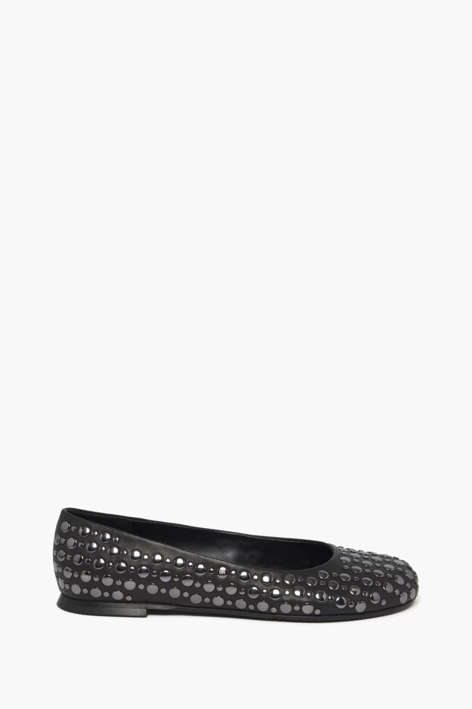 Women Sonia Rykiel Black Leather Ballerinas With Studs