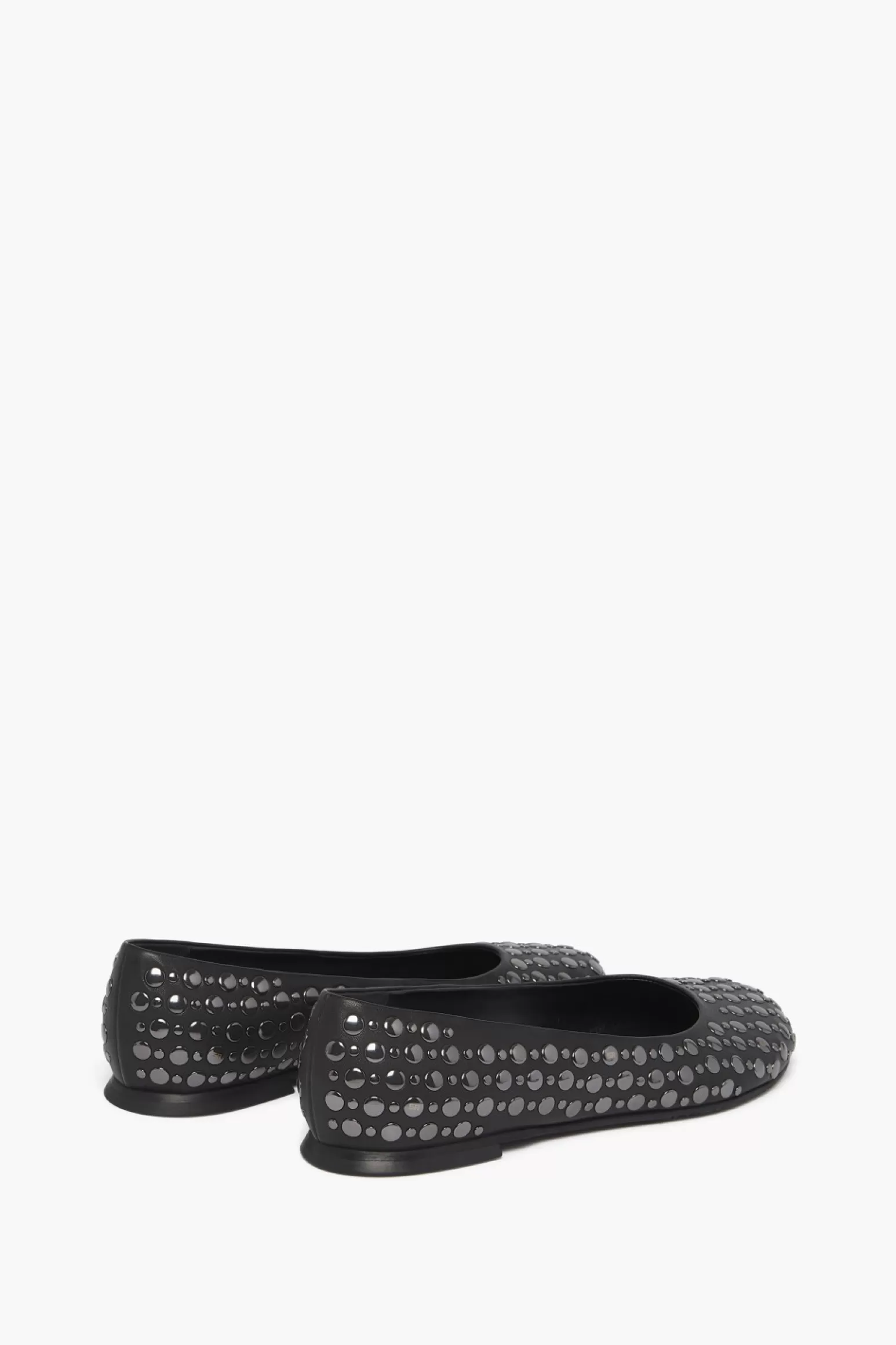 Women Sonia Rykiel Black Leather Ballerinas With Studs