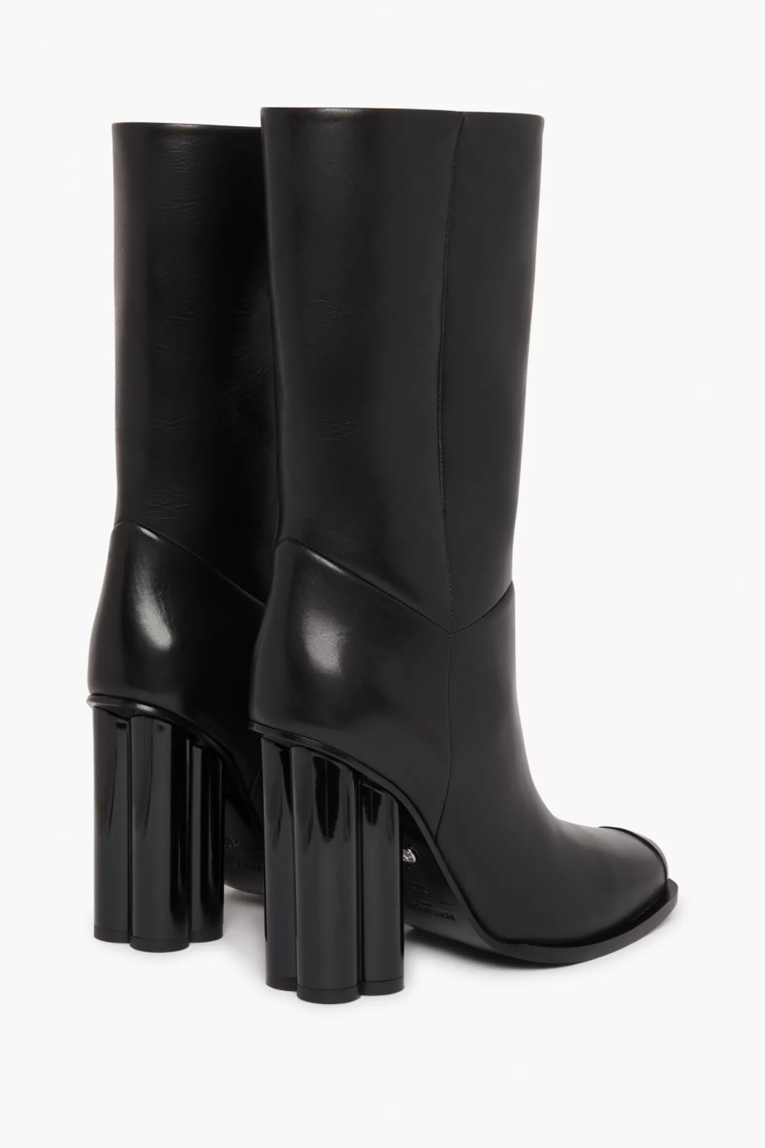 Women Sonia Rykiel Black Leather Midi Boots