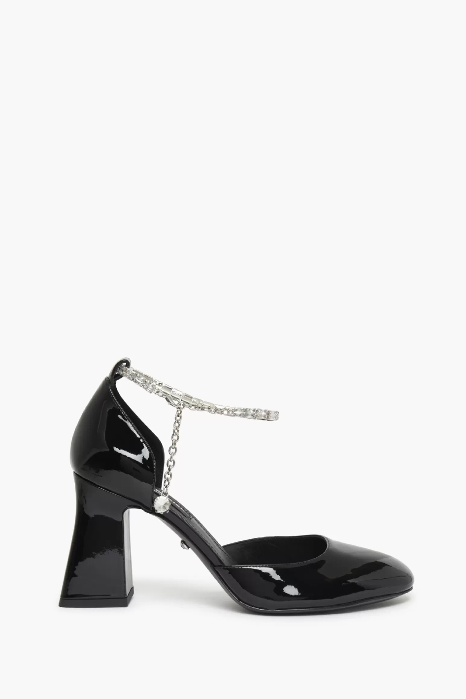 Women Sonia Rykiel Black Patent Leather Anklet D'Orsay