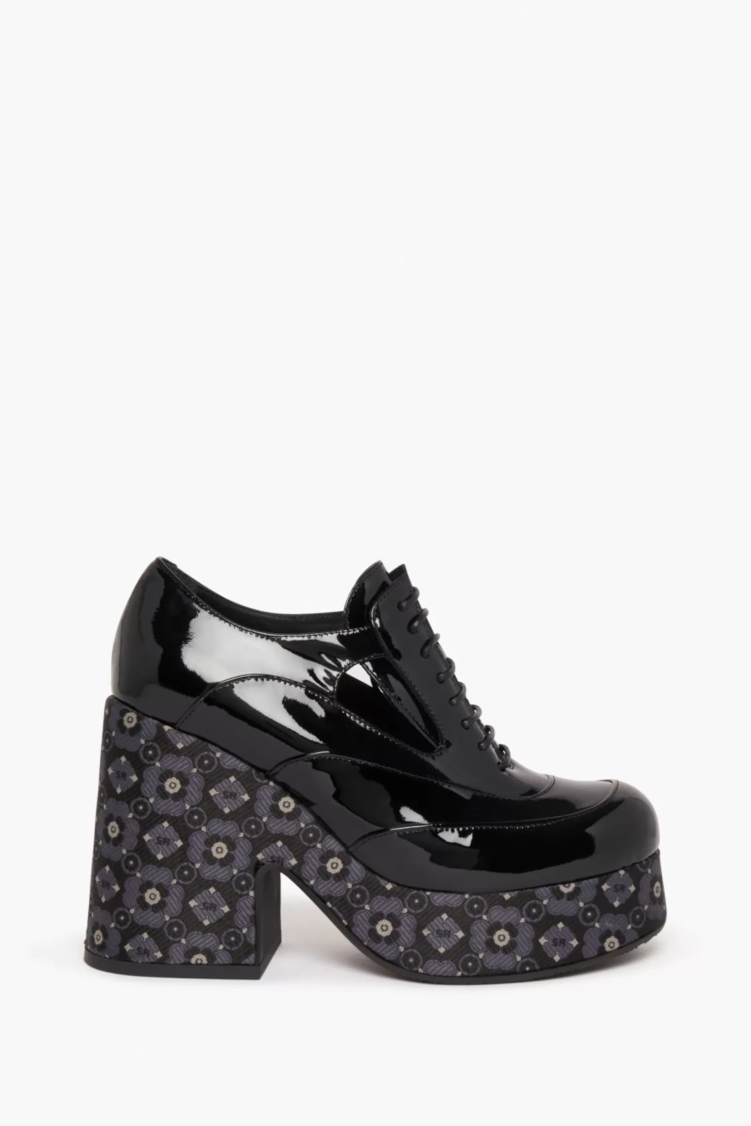 Women Sonia Rykiel Black Vinyl Lace Shoes