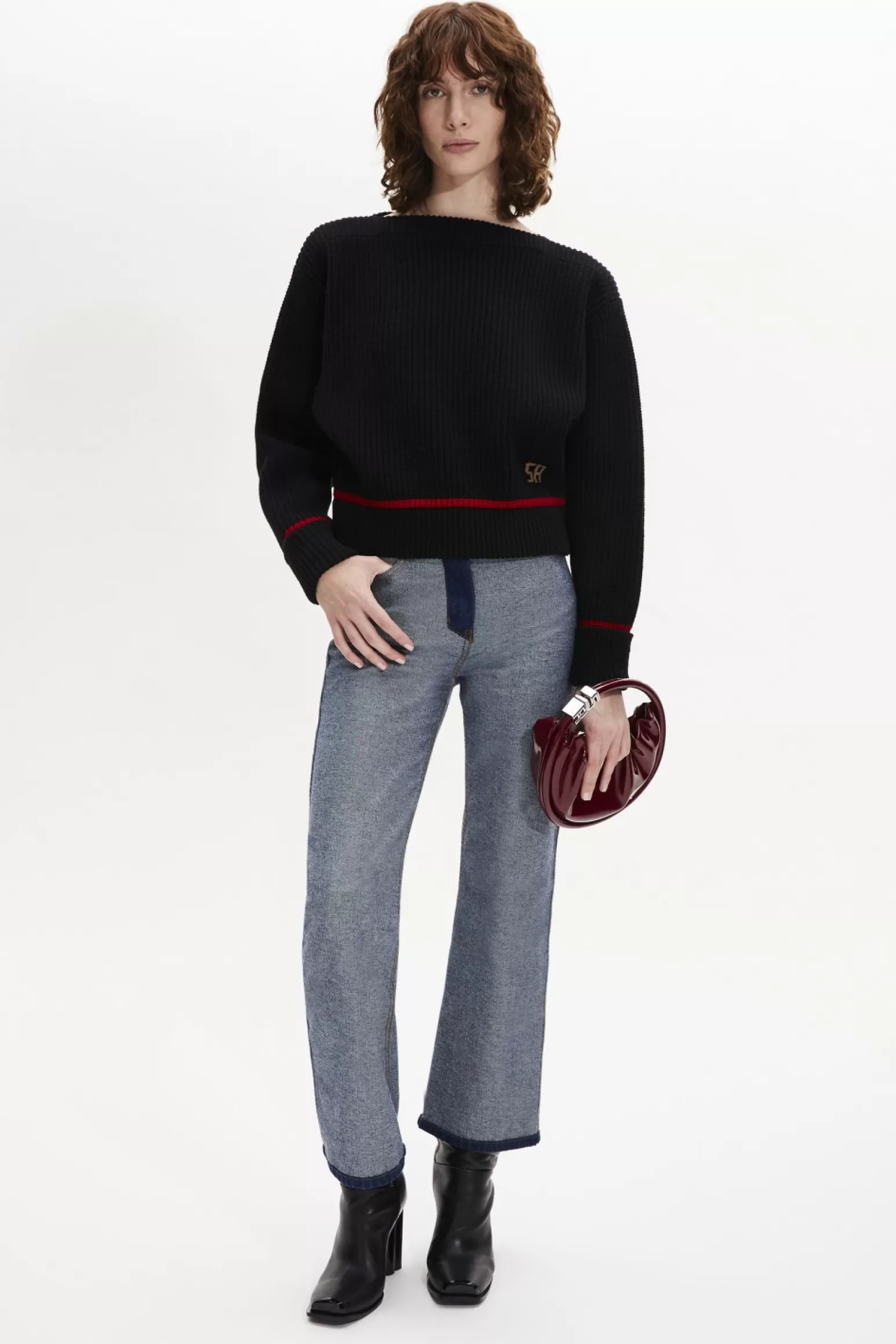 Women Sonia Rykiel Boat-Neck Jumper With Curved Long Sleeves