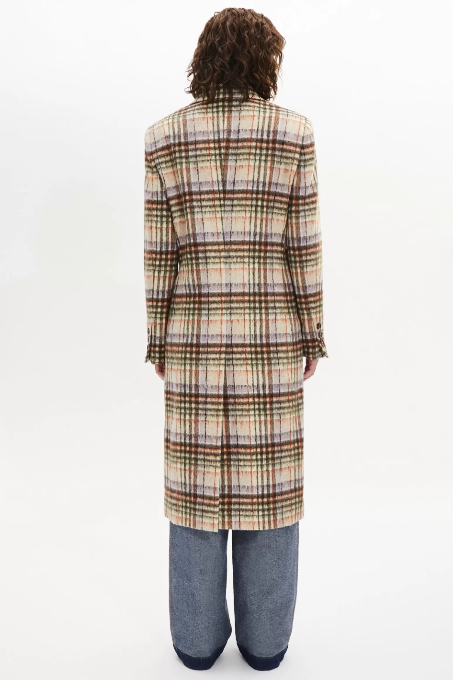 Women Sonia Rykiel Brushed Wool Tartan Coat