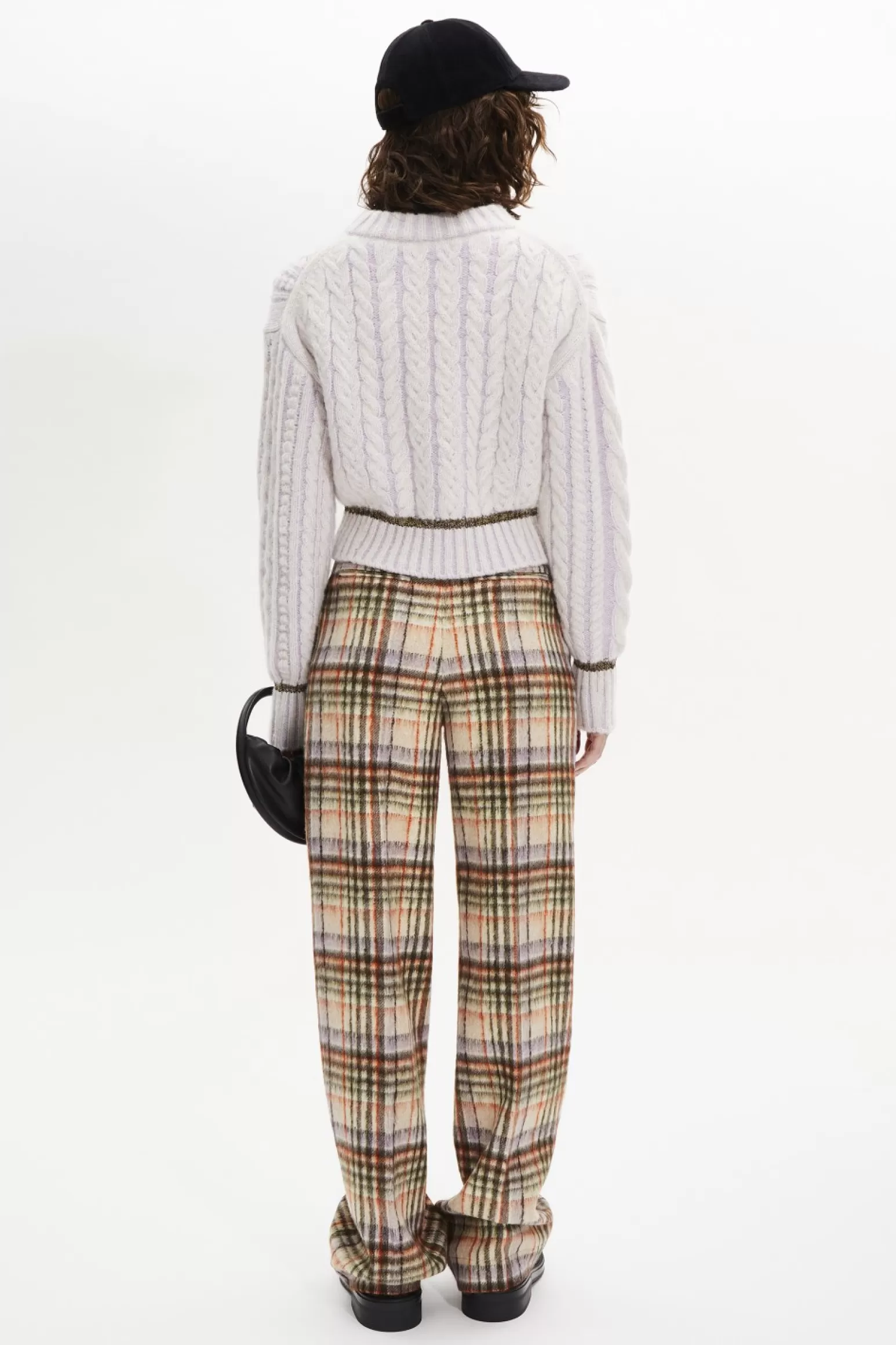 Women Sonia Rykiel Brushed Wool Tartan Trousers