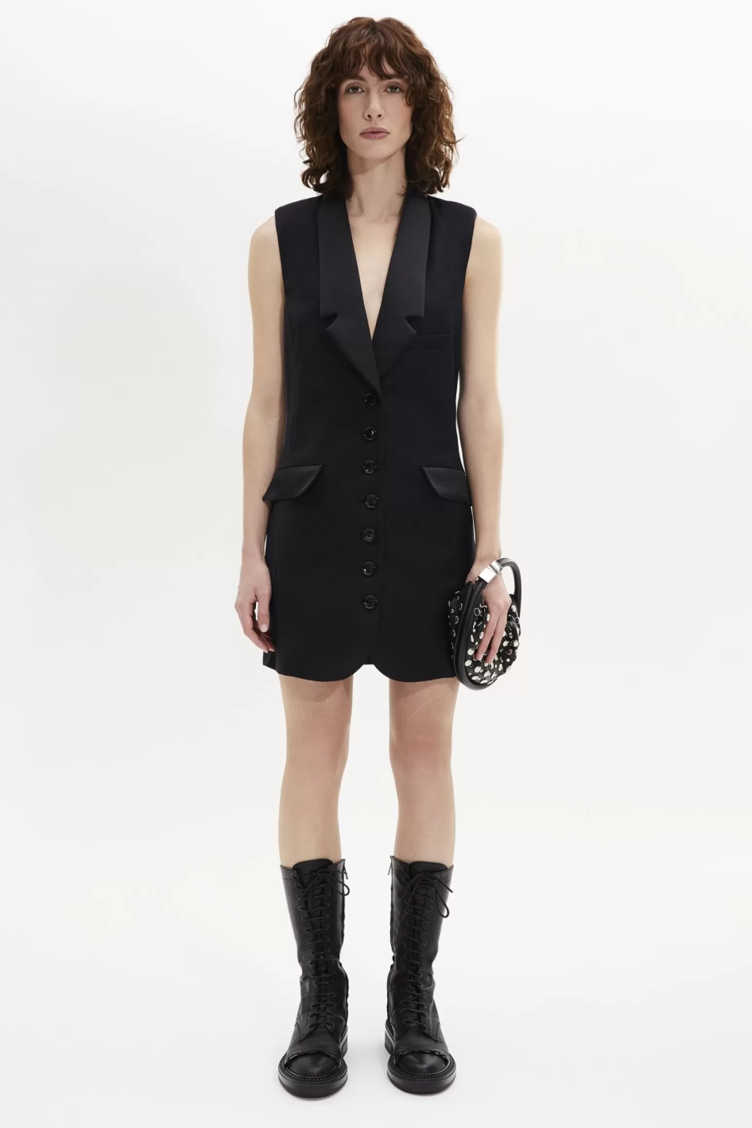 Women Sonia Rykiel Cool Wool Sleeveless Tailored Dress