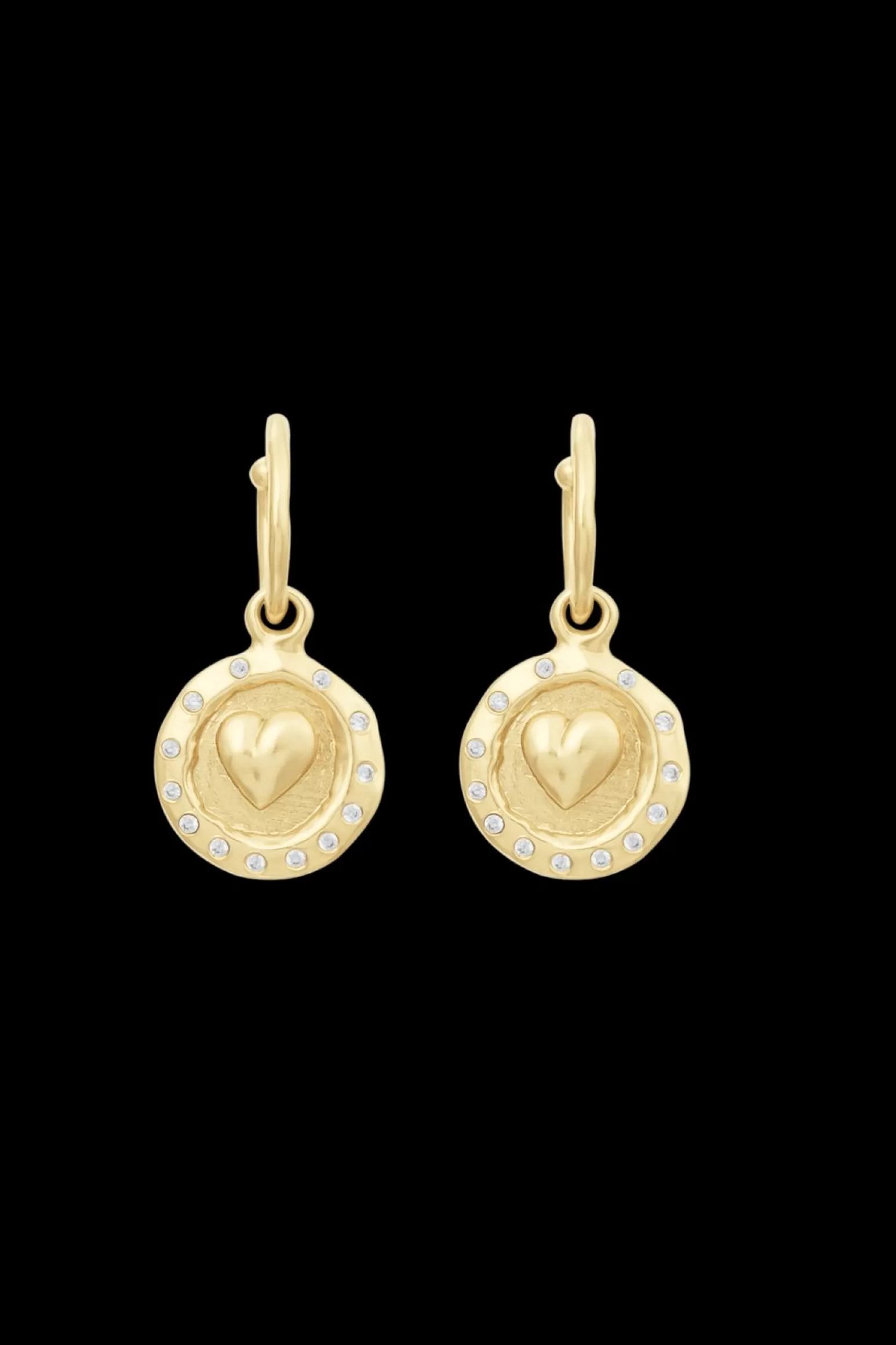 Women Sonia Rykiel Golden Medals Heart Earrings