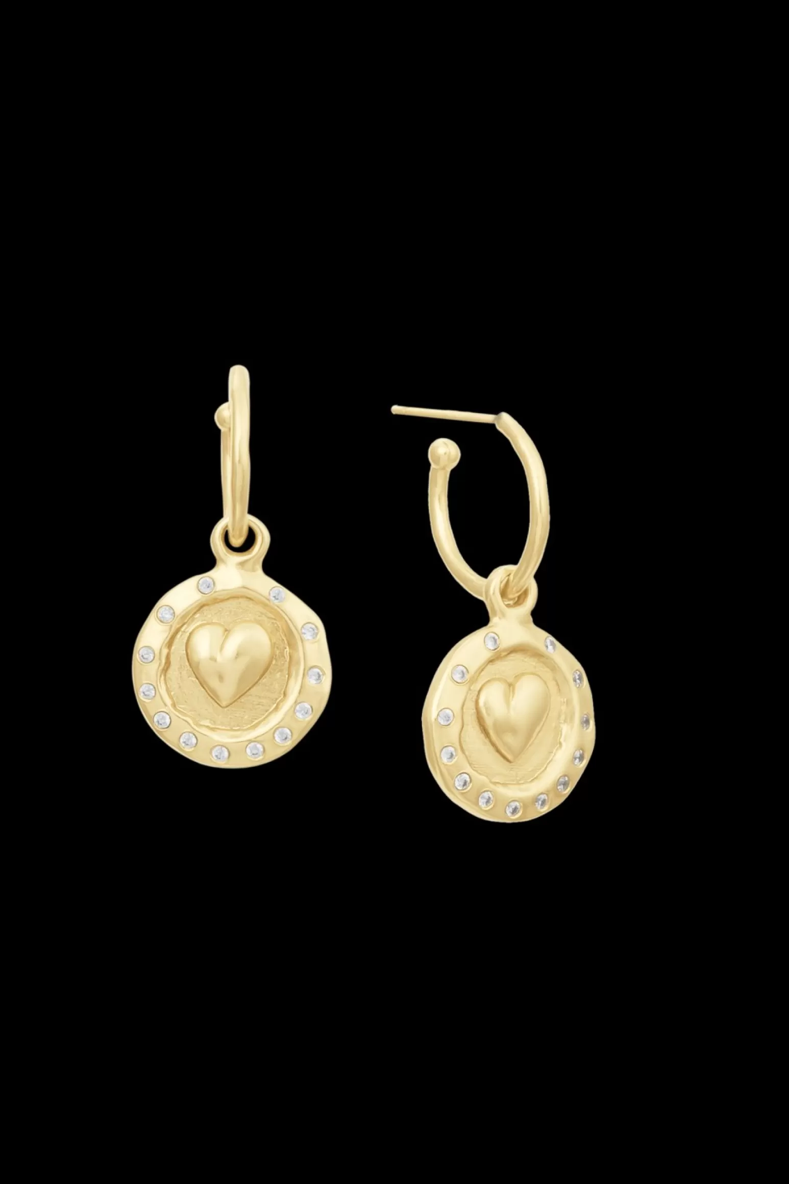 Women Sonia Rykiel Golden Medals Heart Earrings