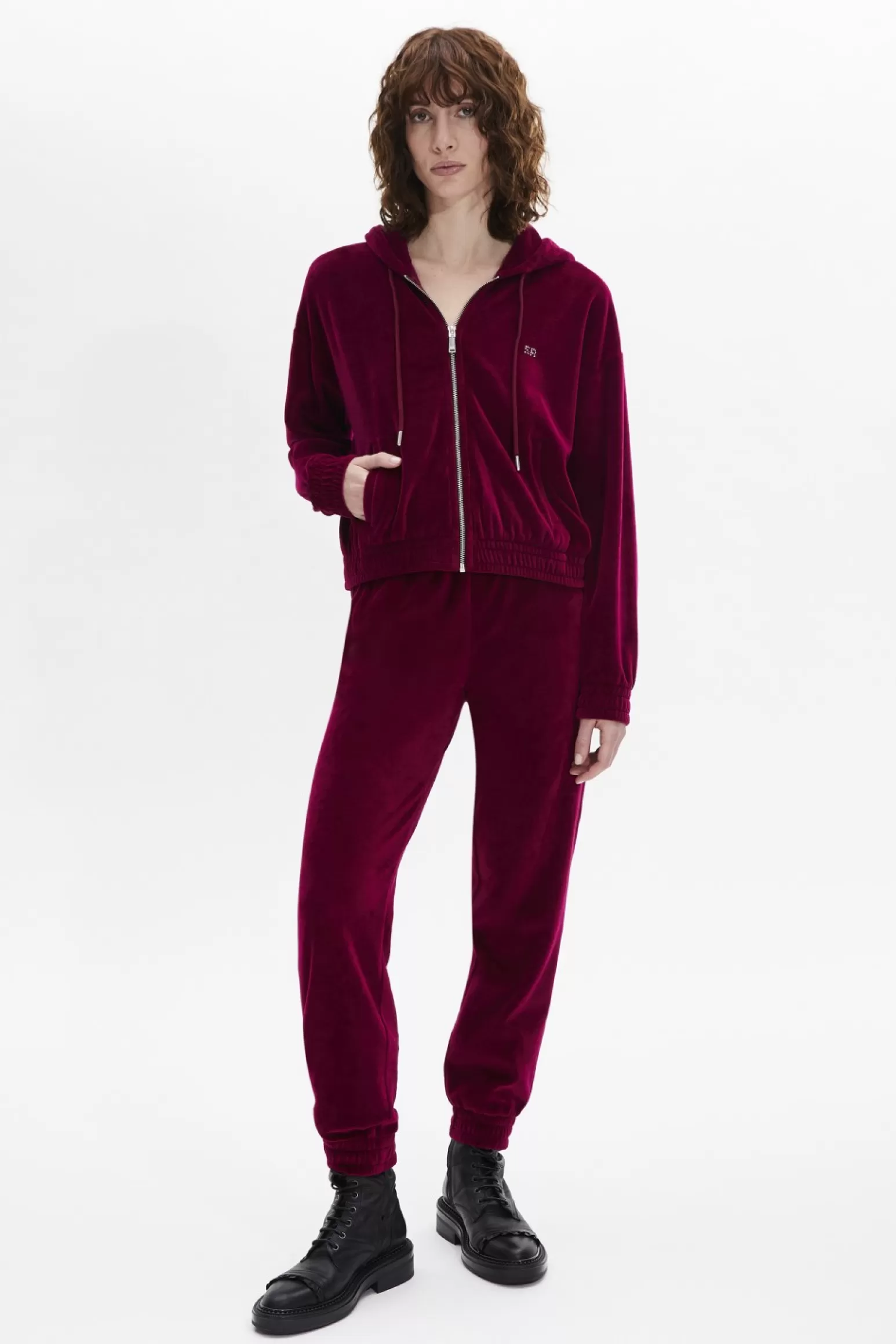 Women Sonia Rykiel Long-Sleeved Velvet Hoodie