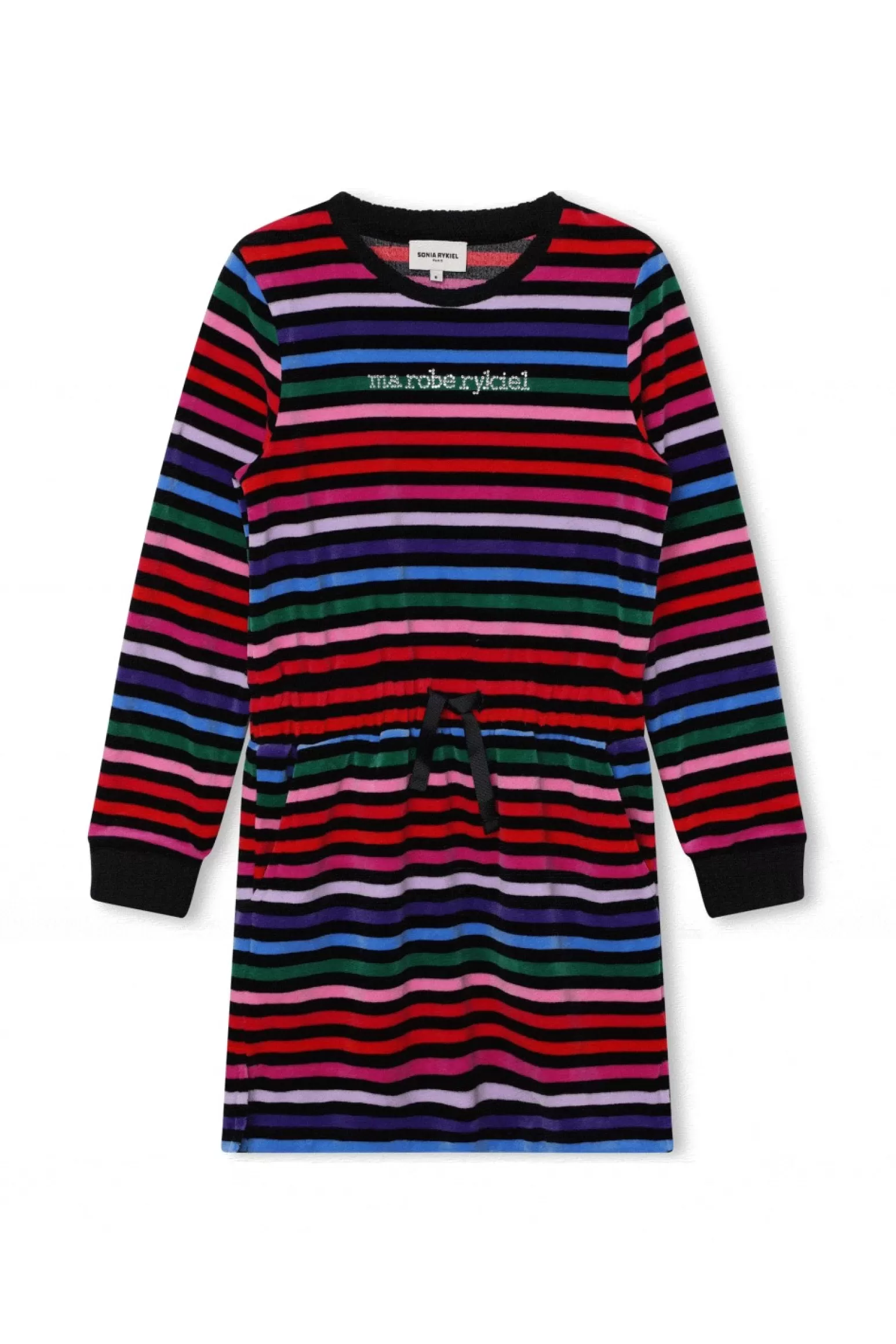 Children Sonia Rykiel Multicolor Striped Velvet Dress