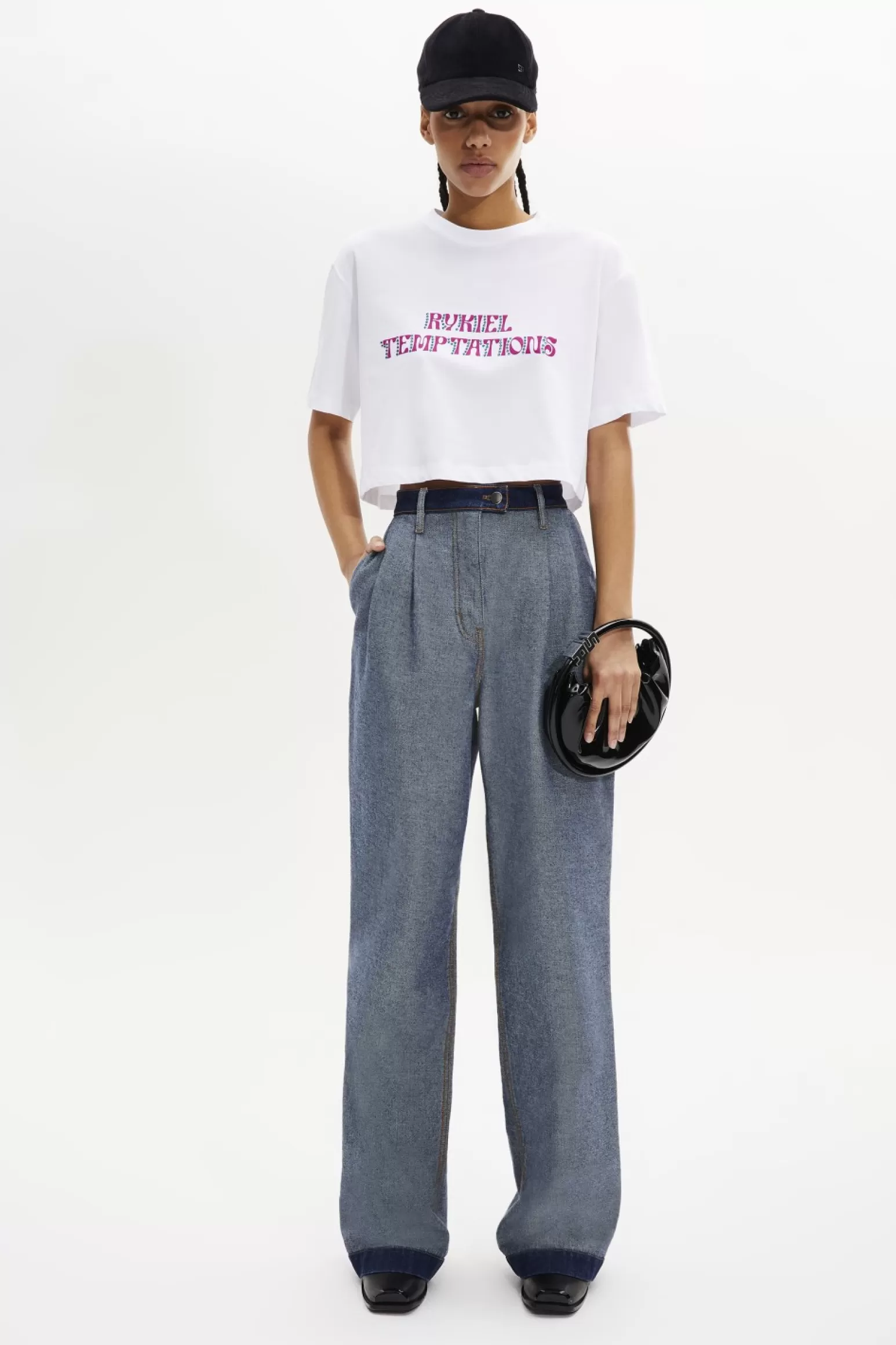 Women Sonia Rykiel Short-Sleeved Cotton Cropped T-Shirt