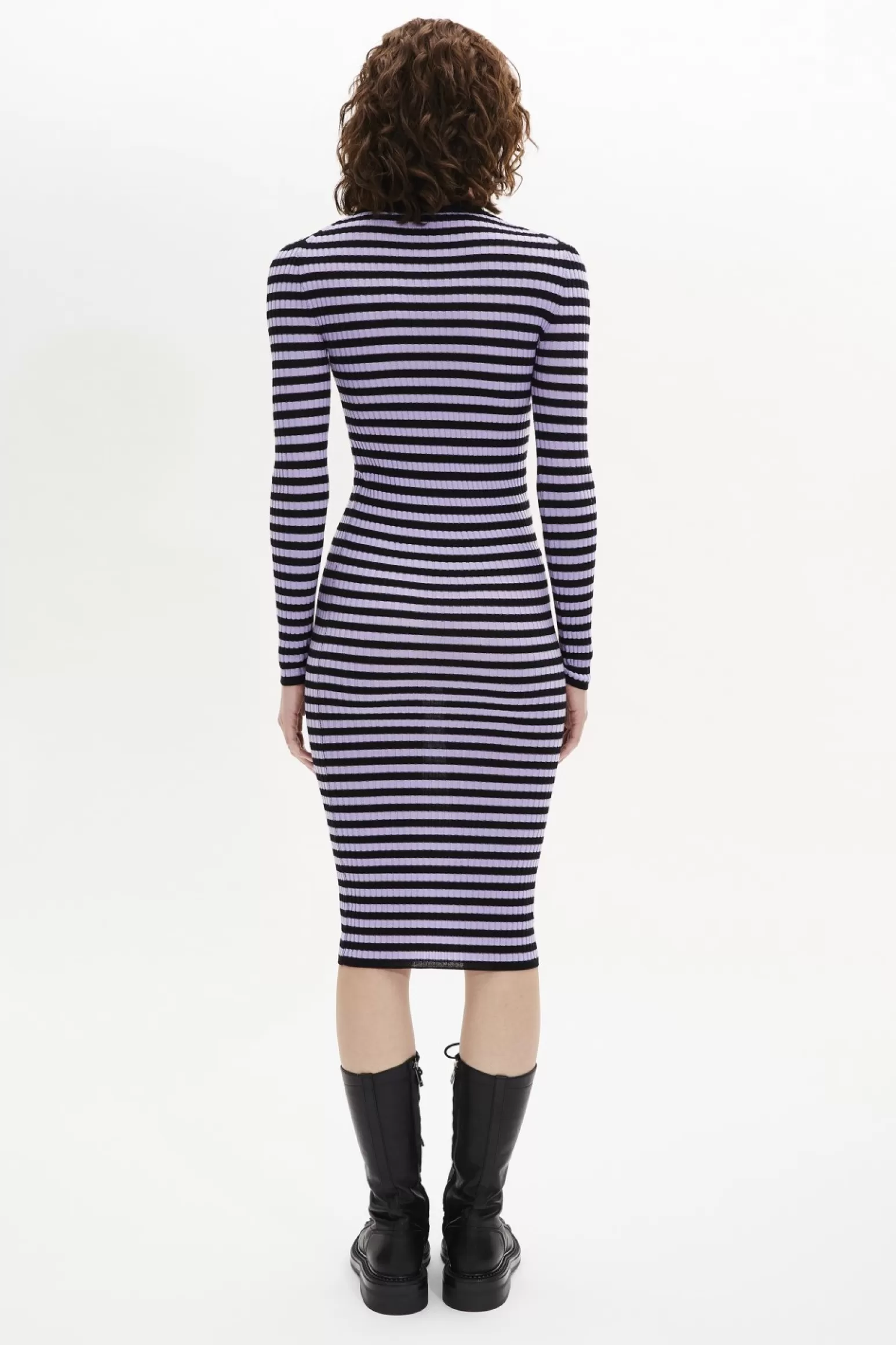 Women Sonia Rykiel Striped Long-Sleeved Crew Neck Dress