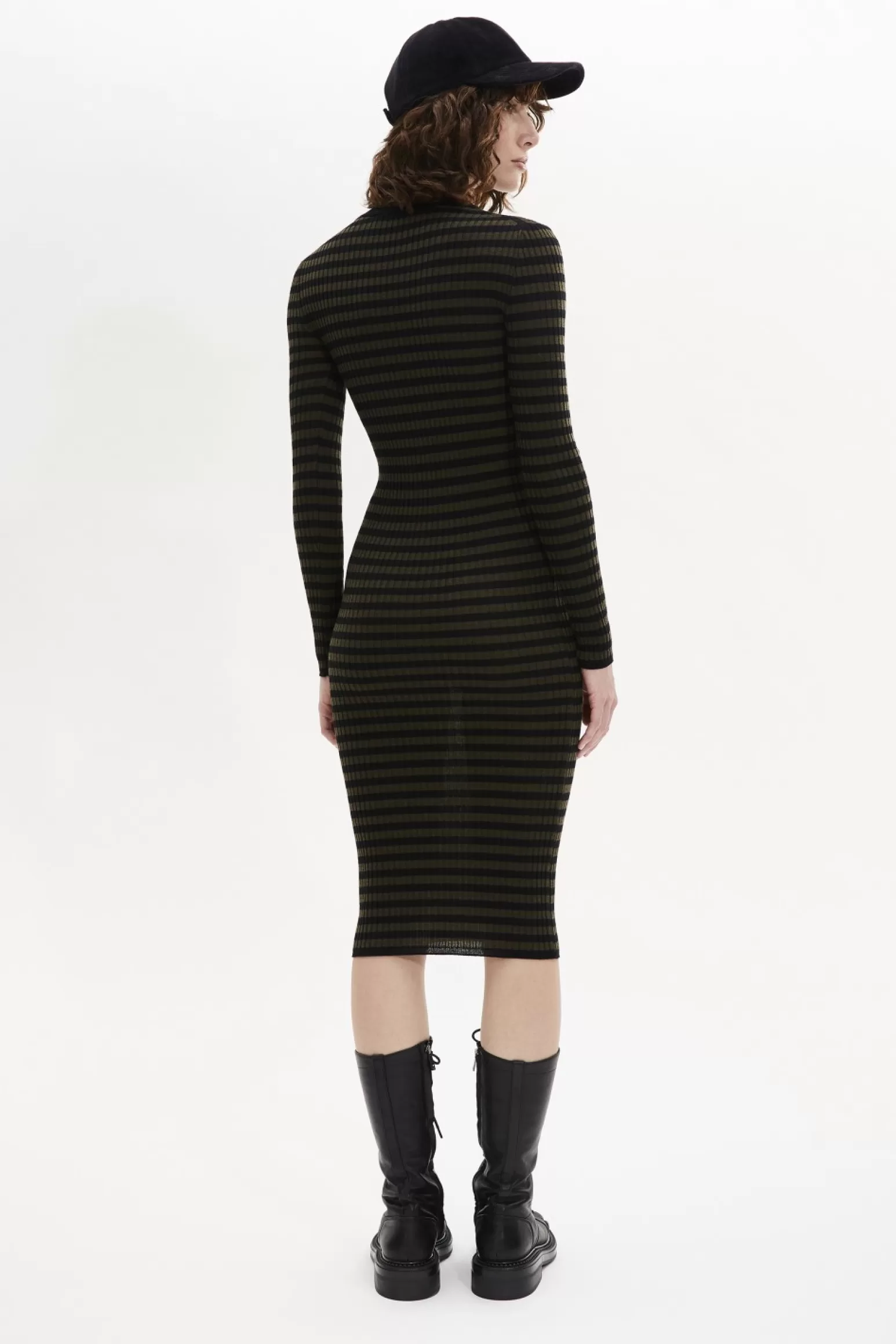 Women Sonia Rykiel Striped Long-Sleeved Crew Neck Dress