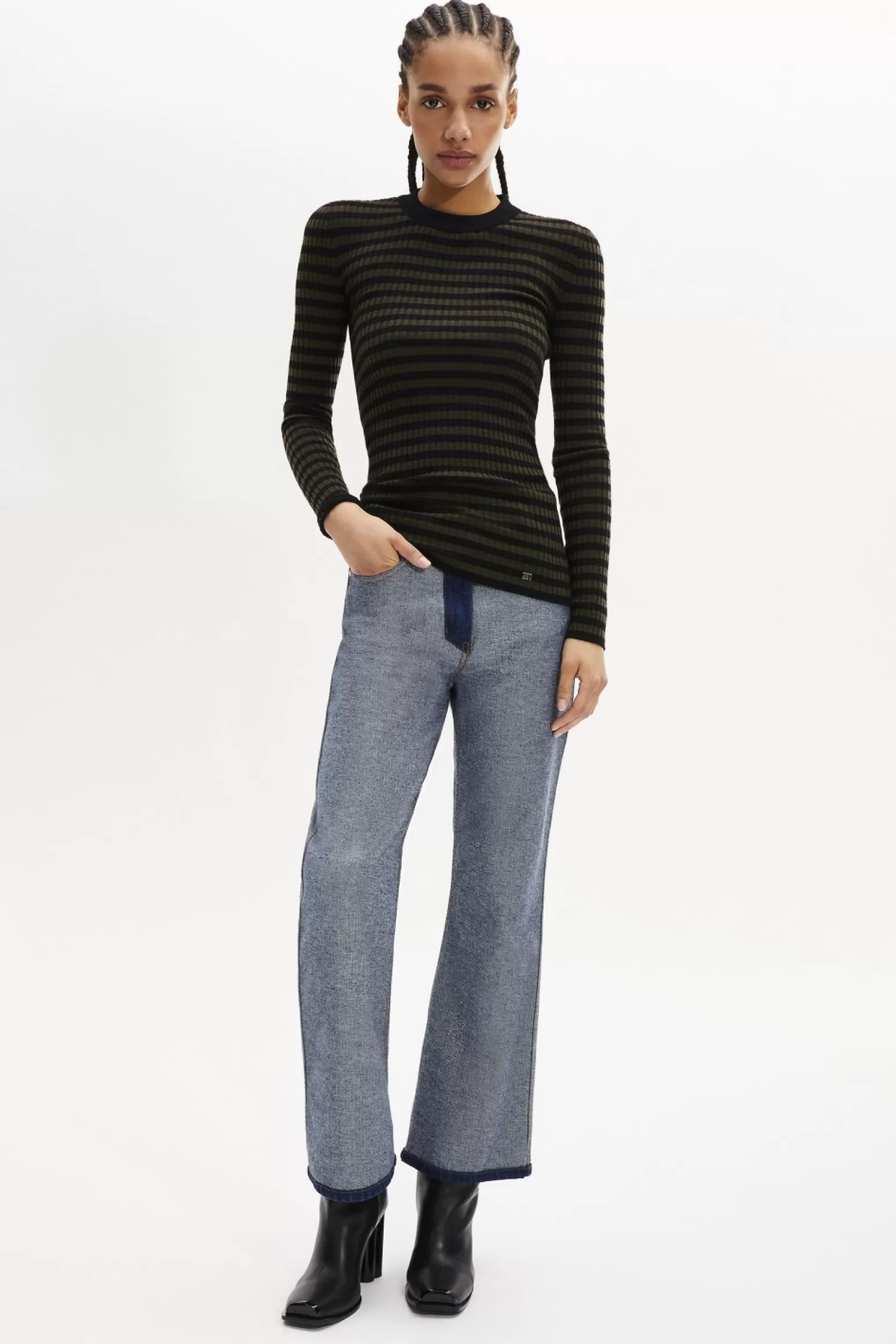 Women Sonia Rykiel Striped Long-Sleeved Crew Neck Sweater