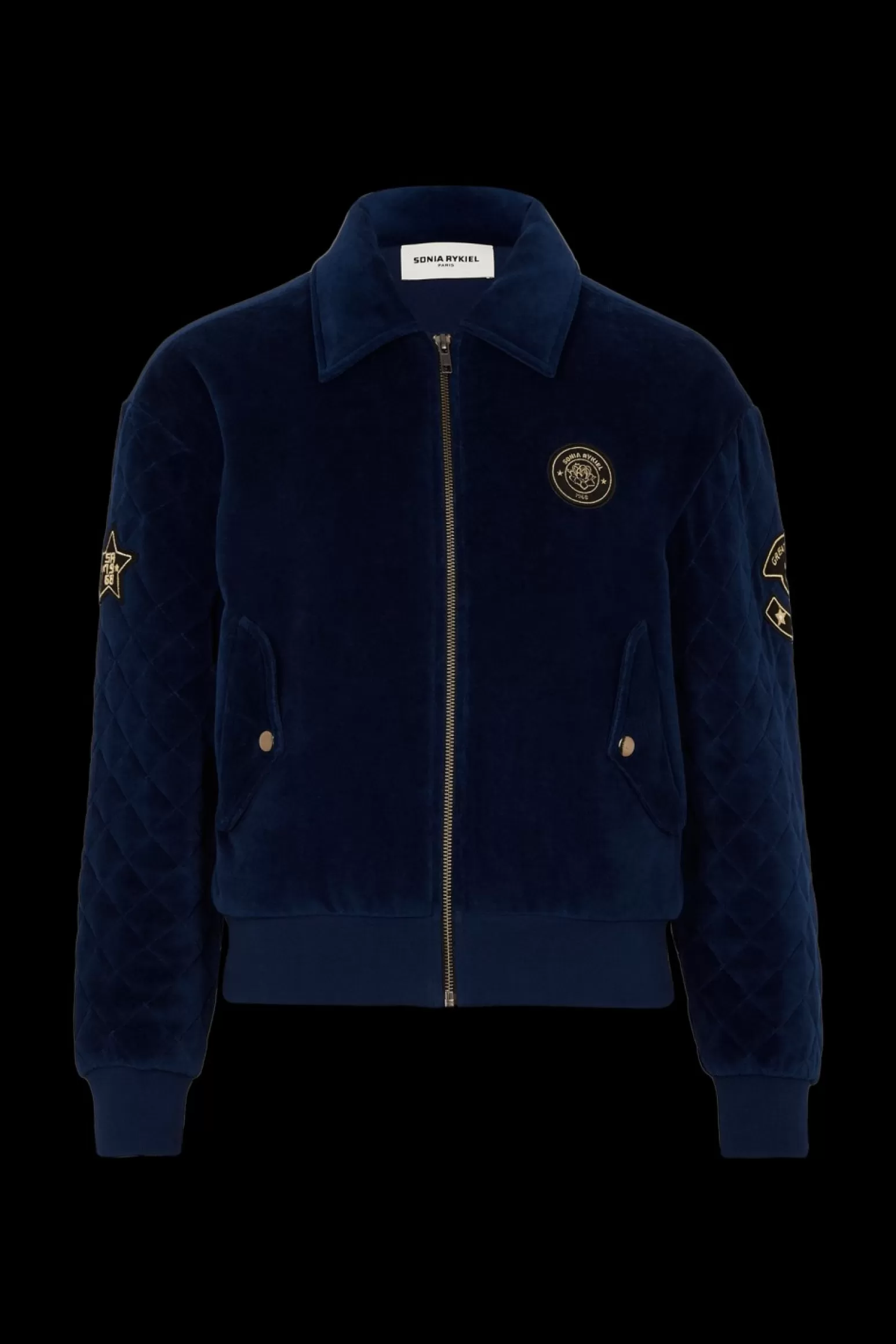 Women Sonia Rykiel Velvet Quilted Bomber Jacket