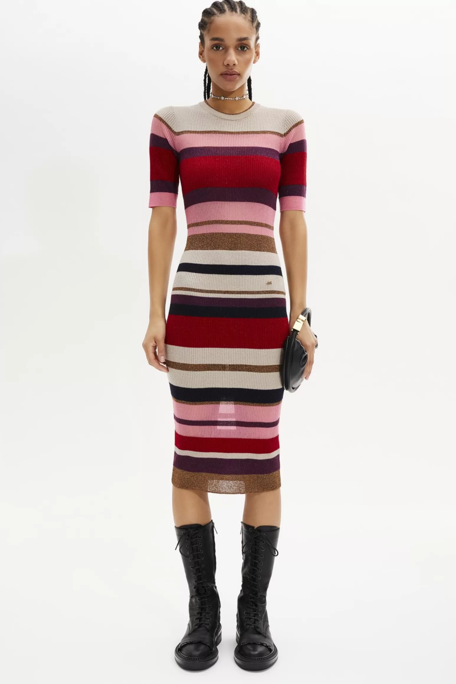 Women Sonia Rykiel Wool And Lurex Striped Dress